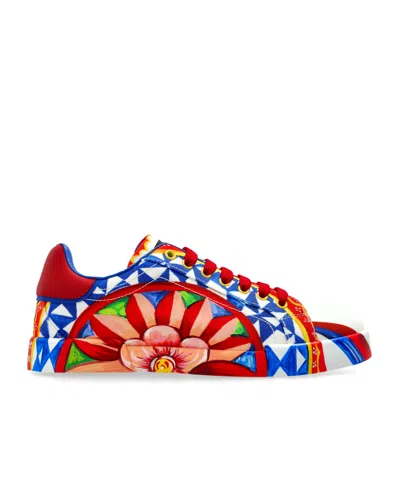Dolce & Gabbana Lace-up Sneakers In Red