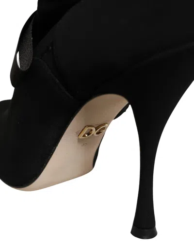 Dolce & Gabbana Lace-up Stiletto Heel Boot In Black