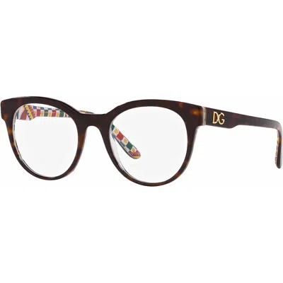 Dolce & Gabbana Ladies' Spectacle Frame  Print Family Dg 3334 Gbby2 In Brown