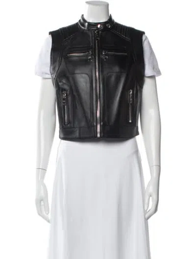 Pre-owned Dolce & Gabbana Lamb Leather Biker Jacket In White