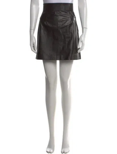 Pre-owned Dolce & Gabbana Lamb Leather Mini Skirt In Black