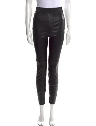 Pre-owned Dolce & Gabbana Lamb Leather Skinny Leg Pants In Black