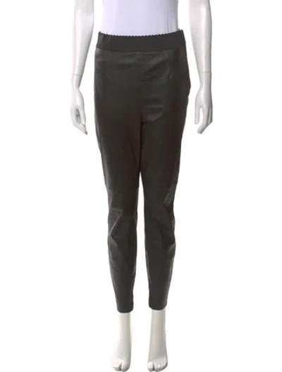 Pre-owned Dolce & Gabbana Lamb Leather Skinny Leg Pants In Black