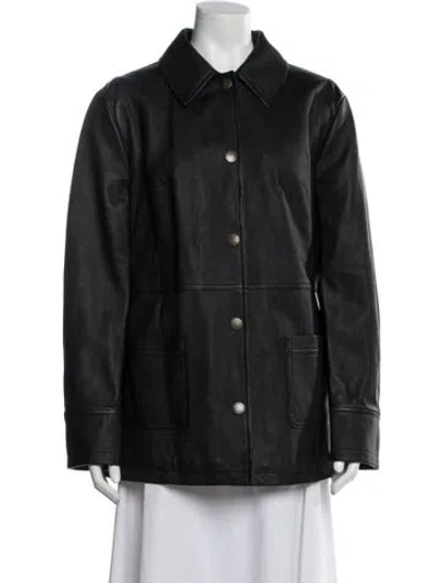 Pre-owned Dolce & Gabbana Lamb Leather Utility Jacket In Gray