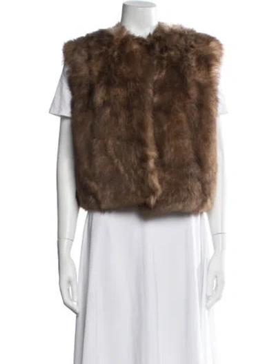 Pre-owned Dolce & Gabbana Lamb Leather Vest W/ Tags In Brown