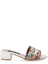 Dolce & Gabbana Lamb Polyamide Flat Slides In Multi