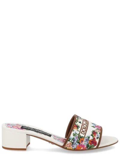 Dolce & Gabbana Lamb Polyamide Flat Slides In Multi