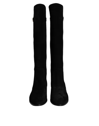 Dolce & Gabbana Lamb Suede Boot In Black