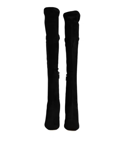 DOLCE & GABBANA DOLCE & GABBANA LAMB SUEDE KNEE-HIGH BOOTS