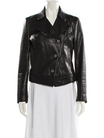 Pre-owned Dolce & Gabbana Lambskin Biker Jacket In Black