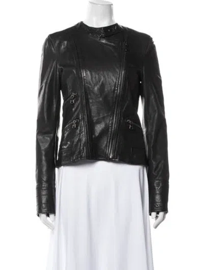 Pre-owned Dolce & Gabbana Lambskin Biker Jacket In Black