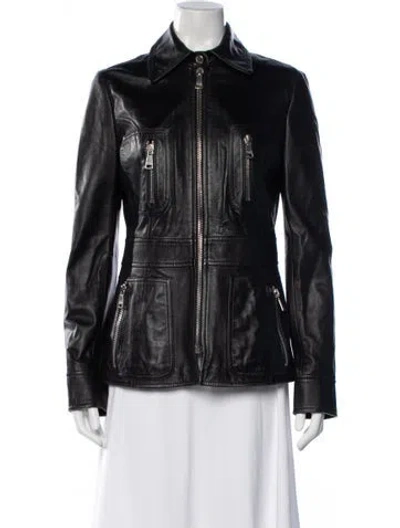 Pre-owned Dolce & Gabbana Lambskin Biker Jacket In Black