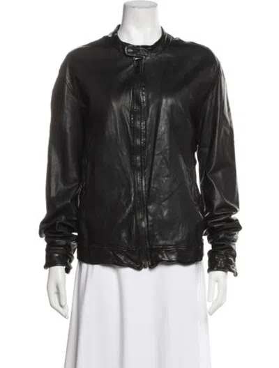 Pre-owned Dolce & Gabbana Lambskin Biker Jacket In Black