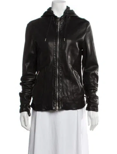 Pre-owned Dolce & Gabbana Lambskin Biker Jacket In Brown