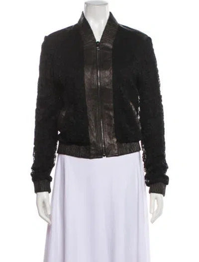 Pre-owned Dolce & Gabbana Lambskin Bomber Jacket In Black