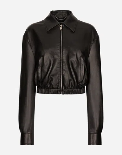 DOLCE & GABBANA LAMBSKIN BOMBER JACKET