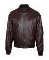 Dolce & Gabbana Lambskin Zip-up Bomber Jacket In Black