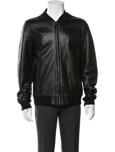 Pre-owned Dolce & Gabbana Lambskin Bomber Jacket In Blue