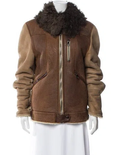 Pre-owned Dolce & Gabbana Lambskin Jacket In Brown