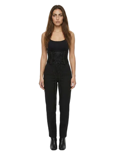 Dolce & Gabbana Lambskin Lace-up Belt In Black