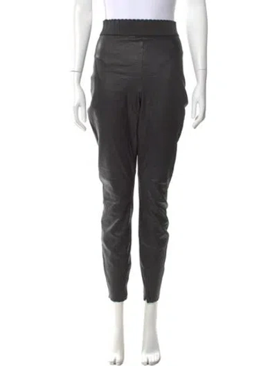 Pre-owned Dolce & Gabbana Lambskin Skinny Leg Pants In Black