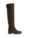 Dolce & Gabbana Lambskin Suede Boot Boots Brown In Brown