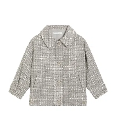 Dolce & Gabbana Kids' Lamé Bouclé Jacket In Gray