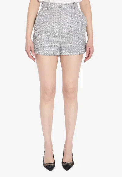 DOLCE & GABBANA LAMÉ BOUCLÉ SHORTS