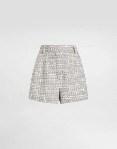 DOLCE & GABBANA LAMÉ BOUCLÉ SHORTS