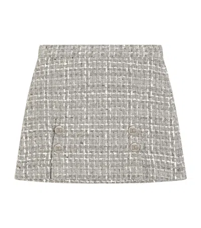 Dolce & Gabbana Kids' Lamé Bouclé Skirt In Grey