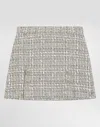 Dolce & Gabbana Lamé Bouclé Skirt With Decorative Buttons In Multicolor