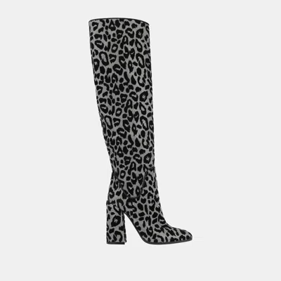 Pre-owned Dolce & Gabbana Lamé Fabric Boots 38 In Black