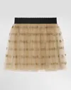 Dolce & Gabbana Lamé Jersey And Tulle Skirt In Gold