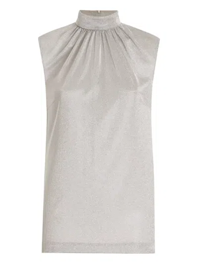 Dolce & Gabbana Lamé Jersey Top In White