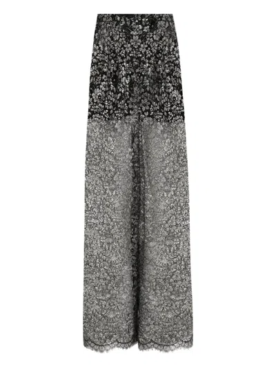 Dolce & Gabbana Lamé Lace Trousers In Black