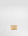 Dolce & Gabbana Laminated Calfskin Card Holder With Dg Logo In Gold