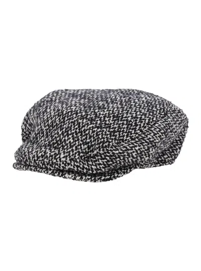 DOLCE & GABBANA GREY HAT WITH SHORT BRIM IN WOOL BLEND MAN
