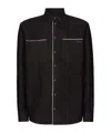 Dolce & Gabbana Constrastim-trim Denim Shirt In Black