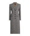 Dolce & Gabbana Herringbone Long Length Notched Lapels Coat In Gray