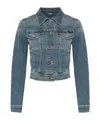 Dolce & Gabbana Logo-plaque Denim Jacket In Blue