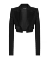 Dolce & Gabbana Single-breasted Wool Gabardine Spencer Tuxedo Jacket In Black