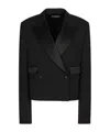 Dolce & Gabbana Double-breasted Gabardine Blazer - Women's - Silk/virgin Wool/polyester In Black
