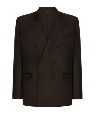Dolce & Gabbana Lapel Long-sleeved Suit Jacket In ブラウン