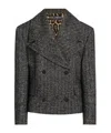 Dolce & Gabbana Pinstriped Wool-blend Double-breasted Jacket In Gray