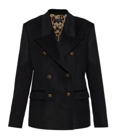 Dolce & Gabbana Linda Double-breasted Cashmere Jacket In Black