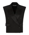 Dolce & Gabbana Tuxedo Gilet With Satin Peak Lapels In Black
