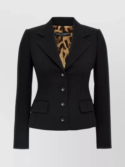 Dolce & Gabbana Lapels Tailored Blazer Notched In Black