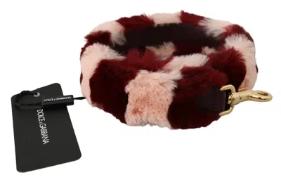 Dolce & Gabbana Lapin Fur Colorblock Shoulder Bag In Red