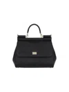 Dolce & Gabbana Large Black Calfskin Sicily Handbag