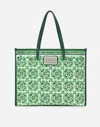 Dolce & Gabbana Large Canvas Shopper With Majolica Print In Print